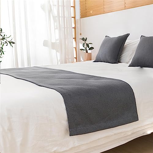 Morbuy Bettläufer mit Kissen, Bettschal für den Fuß des Bettes Luxus Weicher Bettlaufer Schlafzimmer für Gästehaus Hotel Schlafzimme Dekorativer (45x210+45x45cm,Grau) von Morbuy