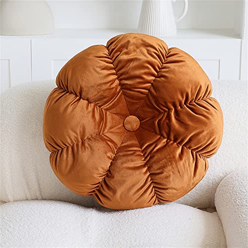 Morbuy Blumenform Sitzkissen Stuhlkissen Luxuriös Samt Optik Gartenkissen Weiche Flauschige Verdickte Runde Deko Kissen für Zuhause, Sofa, Stuhl, Bett, Auto-Dekoration (50x50cm,Orange) von Morbuy