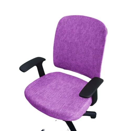 Morbuy Bürostuhl Bezug 2 Stück, Bezug für Bürostuh Elastischer Überzug Drehstuhl Stuhlüberzug Abnehmbare Stuhlhussen mit Armlehne Waschbare für Office Computer Sessel (Lila) von Morbuy