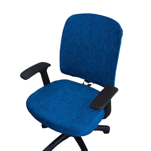 Morbuy Bürostuhl Bezug 2 Stück, Bezug für Bürostuh Elastischer Überzug Drehstuhl Stuhlüberzug Abnehmbare Stuhlhussen mit Armlehne Waschbare für Office Computer Sessel (Navy blau) von Morbuy