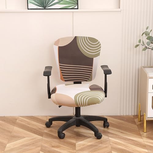 Morbuy Bürostuhl Bezug Zweiteilig, Anti-Rutsch Bürostuh Stretch Überzug Elastischer Drehstuhl Stuhlüberzug Stuhlhussen Waschbare für Computer Sessel (Streifen) von Morbuy