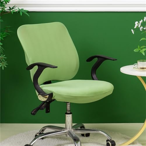 Morbuy Bürostuhl Bezug Zweiteilig, Bezug für Bürostuh Stretch Spandex Bürostuhl Überzug Elastischer Drehstuhl Stuhlüberzug Abnehmbare Stuhlhussen mit Armlehne (Einfarbig-Gelbgrün) von Morbuy