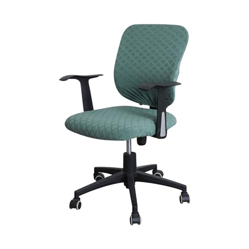 Morbuy Bürostuhl Bezug Zweiteilig, Bezug für Bürostuh Stretch Spandex Bürostuhl Überzug Elastischer Drehstuhl Stuhlüberzug Abnehmbare Stuhlhussen mit Armlehne (Einheitsgröße,Armeegrün) von Morbuy