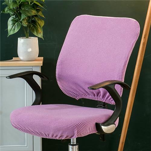 Morbuy Bürostuhl Bezug Zweiteilig, Bezug für Bürostuh Stretch Spandex Bürostuhl Überzug Elastischer Drehstuhl Stuhlüberzug Abnehmbare Stuhlhussen mit Armlehne (Helles Violett) von Morbuy