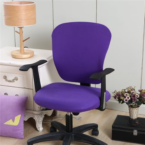Morbuy Bürostuhl Bezug für Bürostuh Stretch Spandex Bürostuhl Überzug Elastischer Drehstuhl Stuhlüberzug Abnehmbare Stuhlhussen Waschbare für Office Computer Sessel (Lila) von Morbuy