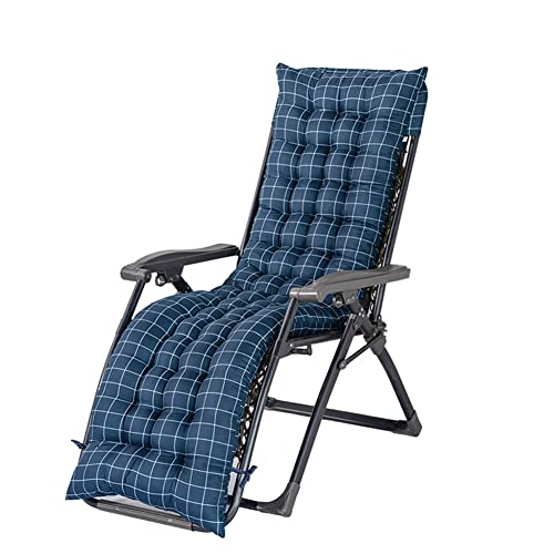 Morbuy Deckchair Auflagen für Gartenliegen, Sonnenliege Kissen Garten Innenhof Gepolstertes Bett Relax-Liegestuhl Sitzauflage für Deckchair, Innen, Außen (48x155cm,Blau kariert) von Morbuy