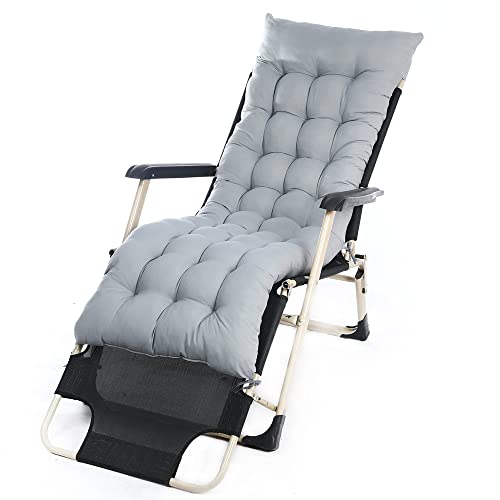 Morbuy Deckchair Auflagen für Gartenliegen, Sonnenliege Kissen Tragbare Garten Innenhof Gepolstertes Bett Relax-Liegestuhl Sitzauflage für Deckchair, Innen, Außen (160x50x10cm,Grau) von Morbuy