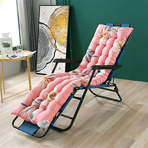 Morbuy Deckchair Auflagen für Gartenliegen, Sonnenliege Kissen Tragbare Garten Innenhof Gepolstertes Bett Relax-Liegestuhl Sitzauflage für Deckchair, Innen, Außen (48 * 150cm,Rosa Blüten) von Morbuy