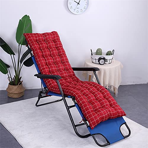 Morbuy Deckchair Auflagen für Gartenliegen, Sonnenliege Kissen Tragbare Garten Innenhof Gepolstertes Bett Relax-Liegestuhl Sitzauflage für Deckchair, Innen, Außen (48 * 150cm,Rot kariert) von Morbuy