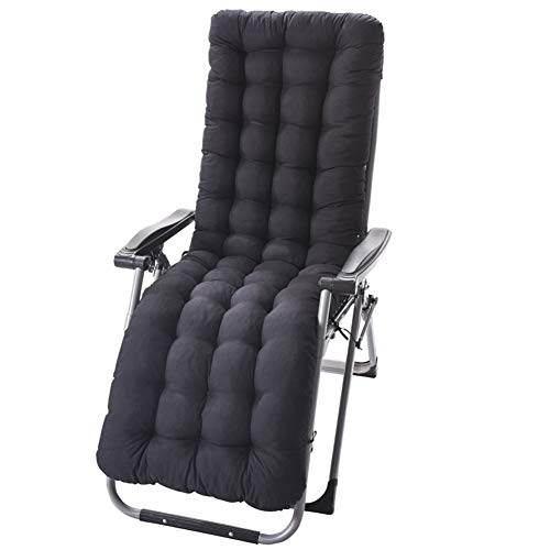 Morbuy Deckchair Auflagen für Gartenliegen, Sonnenliege Kissen Tragbare Garten Innenhof Gepolstertes Bett Relax-Liegestuhl Sitzauflage für Deckchair, Innen, Außen (48x170x8cm,schwarz) von Morbuy