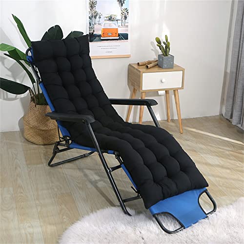 Morbuy Deckchair Auflagen für Gartenliegen, Sonnenliege Kissen Tragbare Garten Innenhof Gepolstertes Bett Relax-Liegestuhl Sitzauflage für Deckchair, Innen, Außen (53 * 200cm,Schwarz) von Morbuy