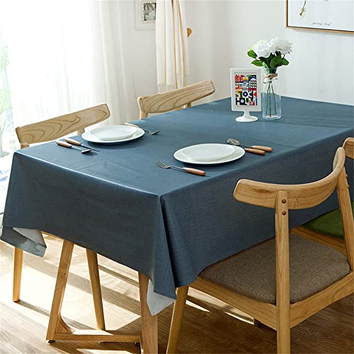 Morbuy Einfarbig Tischdecke Abwaschbar Lotuseffekt Eckig Tischtuch Wasserdicht Tafeldecke Tischwäsche Fleckschutz für Esstisch Zuhause Festival (80x120cm,Blau) von Morbuy