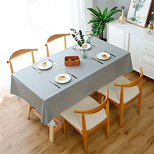 Morbuy Einfarbig Tischdecke Abwaschbar Lotuseffekt Eckig Tischtuch Wasserdicht Tafeldecke Tischwäsche Fleckschutz für Esstisch Zuhause Festival (80x120cm,Grau) von Morbuy