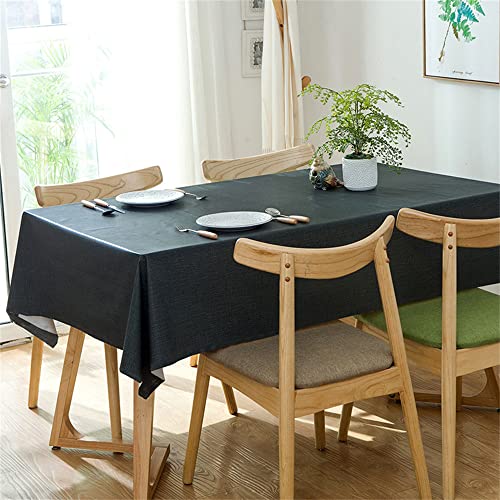 Morbuy Einfarbig Tischdecke Abwaschbar Lotuseffekt Eckig Tischtuch Wasserdicht Tafeldecke Tischwäsche Fleckschutz für Esstisch Zuhause Festival (80x120cm,Schwarz) von Morbuy