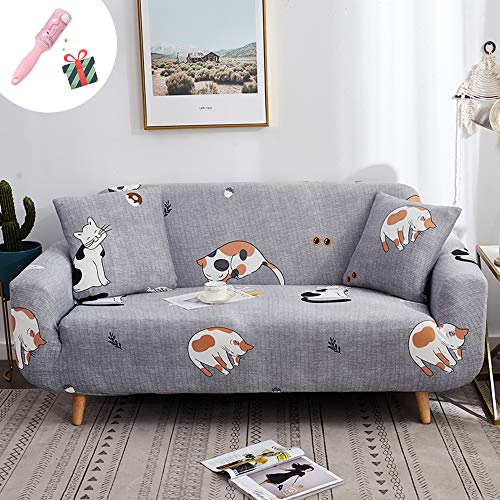 Morbuy Elastisch Sofa Überwürfe Sofabezug, Ecksofa L Form Stretch Antirutsch Armlehnen Tier Sofahusse Sofa Abdeckung Hussen für Sofa Couchbezug Sesselbezug (1 Sitzer,Grau) von Morbuy
