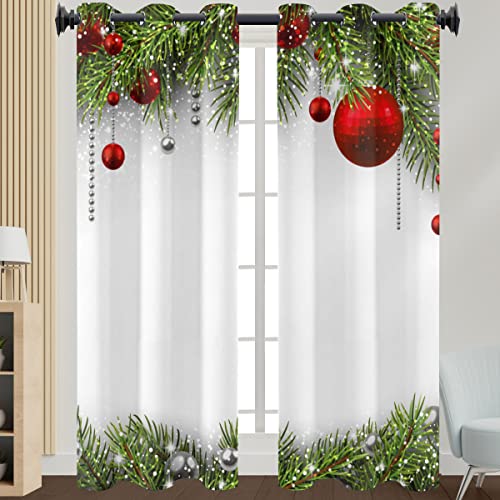 Morbuy Gardinen Blickdicht Vorhänge 2er Set mit Ösen, 3D Weihnachten Drucken Modern Verdunkelungs Thermo Vorhänge Vorhänge-Set für Wohnzimmer Schlafzimmer Kinderzimmer (108x215cm,Weiß) von Morbuy