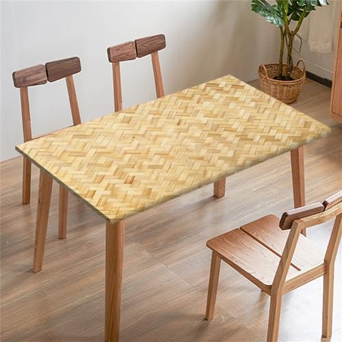 Morbuy Holzmaserung Thema Rechteckige Drucken Elastische Tischdecke, Rechteckig Tischdecke mit Gummizug Spanntischdecke Gartentischdecke für Outdoor Picknick Camping Partys (Braun 3,100x100cm) von Morbuy