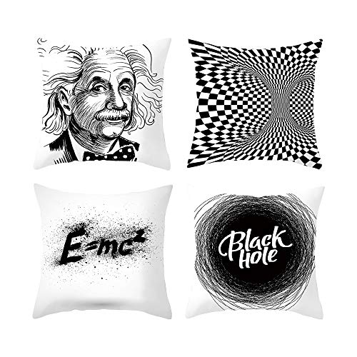 Morbuy Kissenbezug, Einstein Relativität Universum Bedrucken Platz Dekorative Kissenhülle Fall Mode-Stil Sofa Auto Kissenbezüge Home Bed Décor (45 x 45cm,Einstein A) von Morbuy