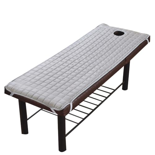 Morbuy Matratze Spannbetttuch für Massageliege, Massageliege Laken mit Gesichtsloch, Atmungsaktiv Weich Gesichtsauflage für Massageliege für Schönheitsbett Spa Schönheit (80x190cm,Hellgrau) von Morbuy