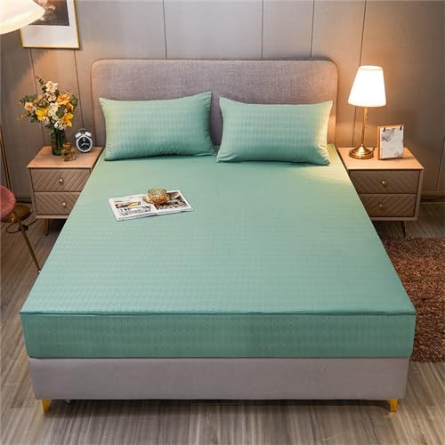 Morbuy Matratzenbezug mit Reißverschluss Rundumschutz Matratzenschoner Komfort Encasing Bettwäsche, Atmungsaktiv Umhüllung Zwischenbezug für die Matratze (180X200cm+25,Grün) von Morbuy