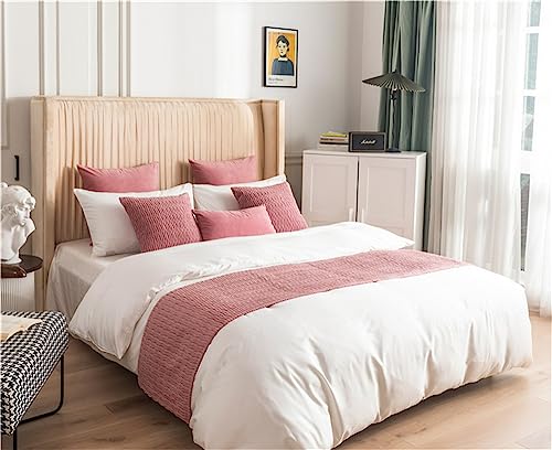 Morbuy Moderne Hotel Bettläufer Schals Holland-Samt Weiche Bettlaufer Bettschal Bettschwanz Handtuch Dekoration Für Einzel Queen King Size Bett Flagge (Rosa,45X240cm für 180cm Bett) von Morbuy