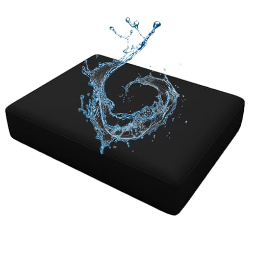 Morbuy Outdoor Sitzkissen Bezüge für Rattanmöbel, Lounge Möbel, Gartenmöbel, Palettenkissen Bezüge mit Reißverschluss, Wasserdicht (50x45x10, Schwarz) von Morbuy