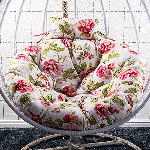 Morbuy Papasansessel Kissen Sitzauflage, Rundes Dicke Stuhlkissen Bequem & Weich Sitzkissen Hängesessel für Outdoor Indoor Garten Stuhlauflage (120x120CM,Pfingstrose) von Morbuy