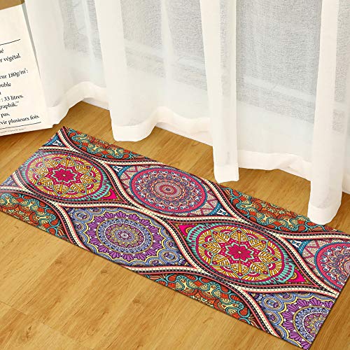 Morbuy Personalisierte Fußmatte Rutschfester Türvorleger mit Mandala Paisley Muster, Schmutzfangmatte Waschbar Fussmatte Innen Badteppiche (40x60cm,Klassisches Mandala1) von Morbuy