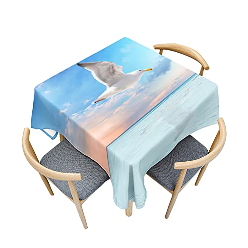 Morbuy Quadratische Tischdecken, Möwe Muster Tischdecke Wasserdicht Küchentischdecke Fleckschutz Tischtuch für Dekoration Restaurant Garten Party Outdoor (60x60cm,Meeresoberfläche) von Morbuy
