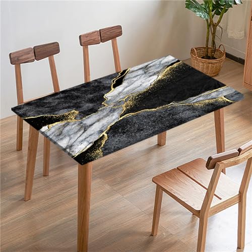 Morbuy Rechteckige Elastische Tischdecke, Marmor Drucken wasserdichte Gartentischdecken Quadratisch Angepasste Tischdecke Abwischbar Tischdecken Tischtuch Tischschutz (80x80cm,Dunkelgrau) von Morbuy
