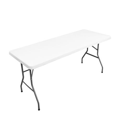 Morbuy Rechteckige Elastische Tischdecke, Rechteckig Tischdecke mit Gummizug Spanntischdecke Gartentischdecke für Outdoor Picknick Camping Partys (183x76cm,Bleiche Weiß) von Morbuy