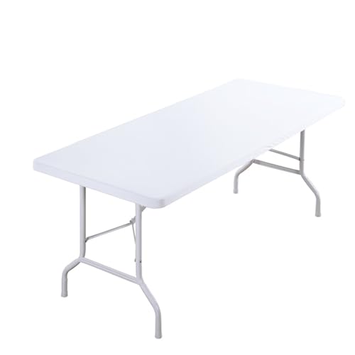 Morbuy Rechteckige Elastische Tischdecke, Rechteckig Tischdecke mit Gummizug Spanntischdecke Gartentischdecke für Outdoor Picknick Camping Partys (6FT(183 * 76cm),Weiß) von Morbuy