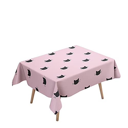 Morbuy Rechteckige Tischdecken, 3D Katze Kätzchen Drucken Tischdecke Wasserdicht Abwaschbar Abwischbar Lotuseffekt Tischtuch für Dekoration Küchentisch Garten Outdoor (140x200cm,Schwarze Katze) von Morbuy
