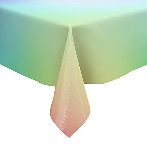 Morbuy Rechteckige Tischdecken, Verlaufsfarbe 3D Drucken Tischdecke Wasserdicht Abwaschbar Abwischbar Lotuseffekt Tischtuch für Dekoration Küchentisch Garten Outdoor (60x60cm,Bunt) von Morbuy