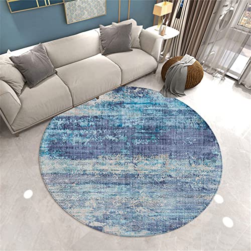 Morbuy Rund Teppich Wohnzimmer Flanell Kurzflor Teppiches, 3D Malerei Graffiti Drucken klein Teppich Waschbar rutschfest Krabbelmatte für Kinderzimmer Schlafzimmer Dekoration (160cm,blau) von Morbuy