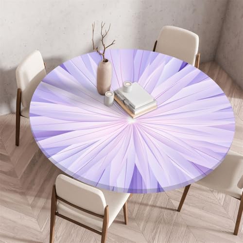 Morbuy Rund Tischdecke Wachstuch Elastisch, Klassisch Holzdruck Wasserdicht Schmutzabweisend Abwischbar Tischtuch für Dekoration Küchentisch Kaffee Restaurant Garten (60cm,Lila) von Morbuy