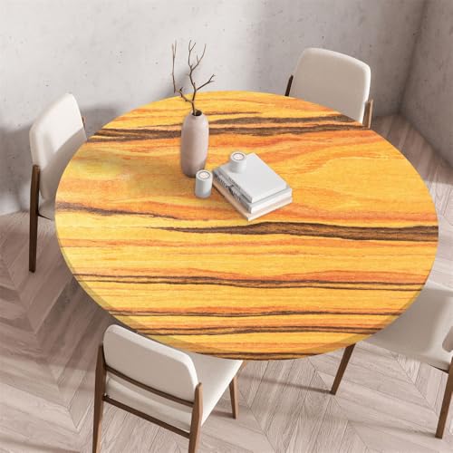 Morbuy Rund Tischdecke Wachstuch Elastisch, Klassisch Holzdruck Wasserdicht Schmutzabweisend Abwischbar Tischtuch für Dekoration Küchentisch Kaffee Restaurant Garten (70cm,Sonnenuntergang) von Morbuy