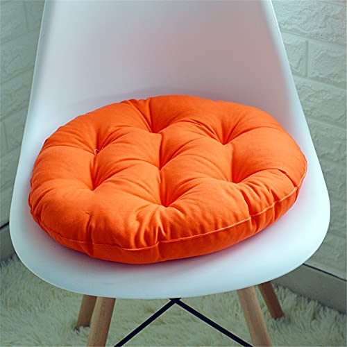 Morbuy Runde Form Stuhlkissen, 100% Baumwolle Dicke Polsterung Sitzkissen für Gartenstuhl, Küche oder Esszimmerstuhl - Bequeme Atmungsaktiv Indoor Outdoor Stuhlauflage (43cm,Orange) von Morbuy