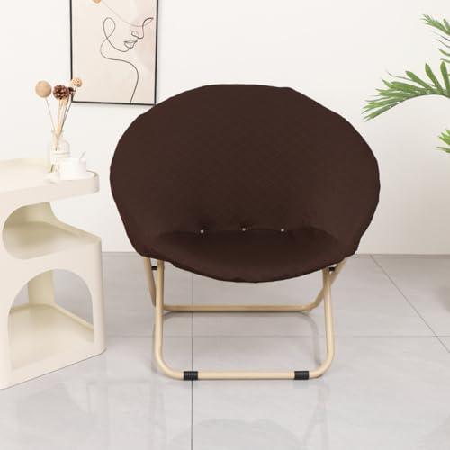 Morbuy Runde Untertasse Stuhl Abdeckung, Stretch Papasansessel Deckt Garten Mond Stuhl Abdeckung Abnehmbar Spandex Slipcover Möbelschutz für Wohnzimmer (Dunkelbraun) von Morbuy