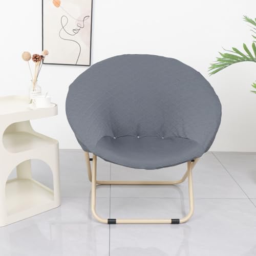 Morbuy Runde Untertasse Stuhl Abdeckung, Stretch Papasansessel Deckt Garten Mond Stuhl Abdeckung Abnehmbar Spandex Slipcover Möbelschutz für Wohnzimmer (Dunkelgrau) von Morbuy