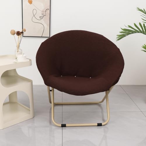 Morbuy Runde Untertasse Stuhl Abdeckung, Stretch Papasansessel Deckt Garten Mond Stuhl Abdeckung Abnehmbar Spandex Slipcover Möbelschutz für Wohnzimmer (GZ-Dunkelbraun) von Morbuy