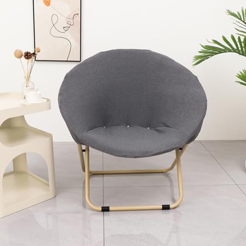 Morbuy Runde Untertasse Stuhl Abdeckung, Stretch Papasansessel Deckt Garten Mond Stuhl Abdeckung Abnehmbar Spandex Slipcover Möbelschutz für Wohnzimmer (GZ-Dunkelgrau) von Morbuy