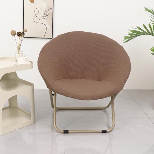 Morbuy Runde Untertasse Stuhl Abdeckung, Stretch Papasansessel Deckt Garten Mond Stuhl Abdeckung Abnehmbar Spandex Slipcover Möbelschutz für Wohnzimmer (GZ-Hellbraun) von Morbuy