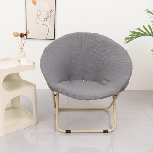 Morbuy Runde Untertasse Stuhl Abdeckung, Stretch Papasansessel Deckt Garten Mond Stuhl Abdeckung Abnehmbar Spandex Slipcover Möbelschutz für Wohnzimmer (GZ-Hellgrau) von Morbuy