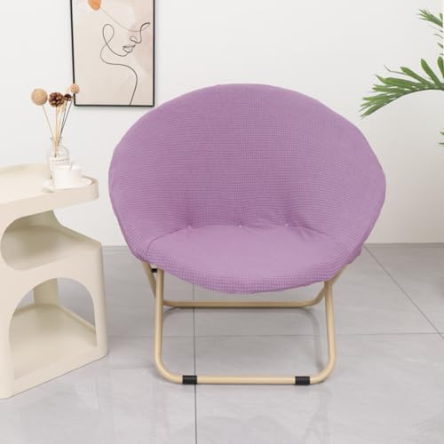 Morbuy Runde Untertasse Stuhl Abdeckung, Stretch Papasansessel Deckt Garten Mond Stuhl Abdeckung Abnehmbar Spandex Slipcover Möbelschutz für Wohnzimmer (GZ-Hellviolett) von Morbuy