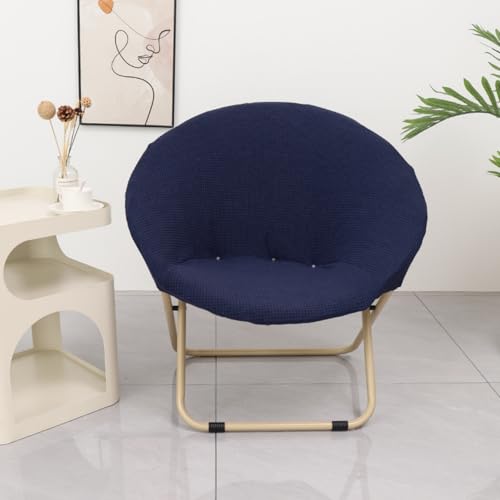 Morbuy Runde Untertasse Stuhl Abdeckung, Stretch Papasansessel Deckt Garten Mond Stuhl Abdeckung Abnehmbar Spandex Slipcover Möbelschutz für Wohnzimmer (GZ-Marineblau) von Morbuy