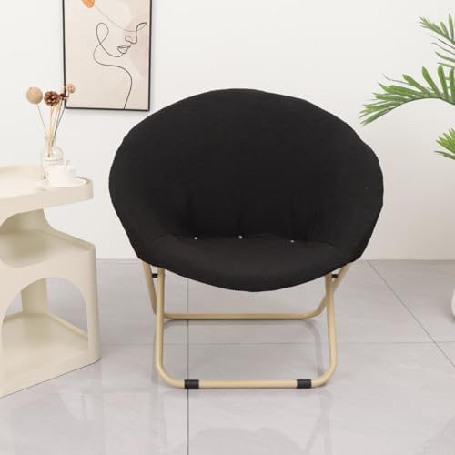 Morbuy Runde Untertasse Stuhl Abdeckung, Stretch Papasansessel Deckt Garten Mond Stuhl Abdeckung Abnehmbar Spandex Slipcover Möbelschutz für Wohnzimmer (GZ-Schwarz) von Morbuy