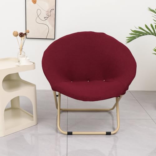 Morbuy Runde Untertasse Stuhl Abdeckung, Stretch Papasansessel Deckt Garten Mond Stuhl Abdeckung Abnehmbar Spandex Slipcover Möbelschutz für Wohnzimmer (GZ-Weinrot) von Morbuy