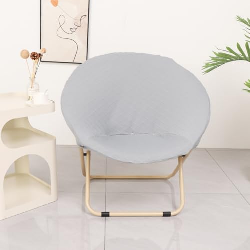 Morbuy Runde Untertasse Stuhl Abdeckung, Stretch Papasansessel Deckt Garten Mond Stuhl Abdeckung Abnehmbar Spandex Slipcover Möbelschutz für Wohnzimmer (Hellgrau) von Morbuy