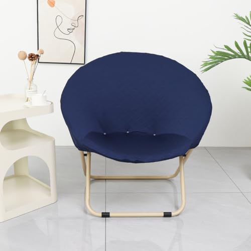 Morbuy Runde Untertasse Stuhl Abdeckung, Stretch Papasansessel Deckt Garten Mond Stuhl Abdeckung Abnehmbar Spandex Slipcover Möbelschutz für Wohnzimmer (Marineblau) von Morbuy